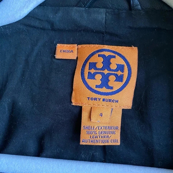 Tory Burch Leather Jacket Women’s Moto Biker Black Zip Up - Picture 3 of 11